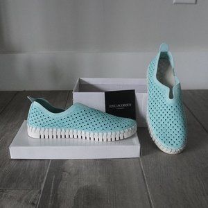 Ilse Jaconbsen Sapphire Pastel Blue Green slip on sneakers